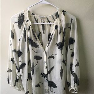 Feather print blouse